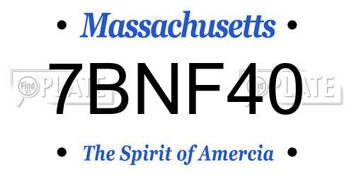 7BNF40 Massachusetts License Plate