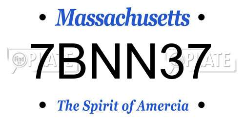 7BNN37 Massachusetts License Plate