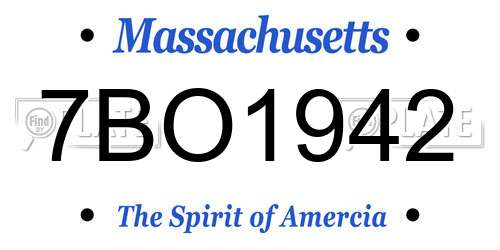 7BO1942 Massachusetts License Plate