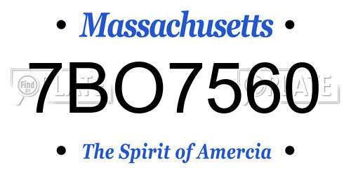 7BO7560 Massachusetts License Plate
