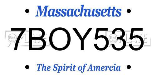 7BOY535 Massachusetts License Plate