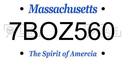 7BOZ560 Massachusetts License Plate