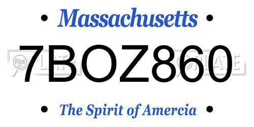 7BOZ860 Massachusetts License Plate