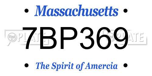 7BP369 Massachusetts License Plate