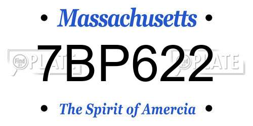 7BP622 Massachusetts License Plate
