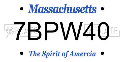 7BPW40 Massachusetts License Plate