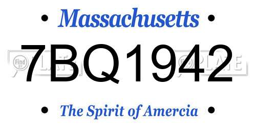 7BQ1942 Massachusetts License Plate