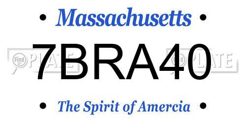 7BRA40 Massachusetts License Plate