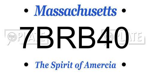 7BRB40 Massachusetts License Plate