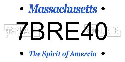 7BRE40 Massachusetts License Plate