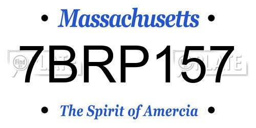 7BRP157 Massachusetts License Plate