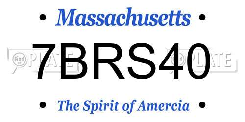 7BRS40 Massachusetts License Plate