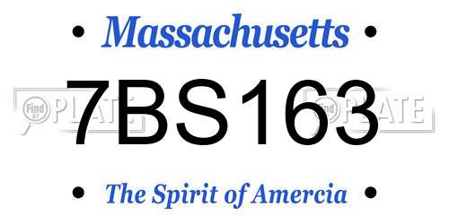 7BS163 Massachusetts License Plate