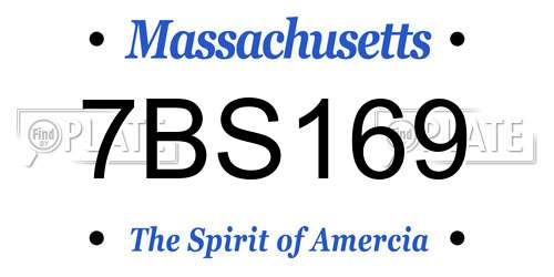 7BS169 Massachusetts License Plate