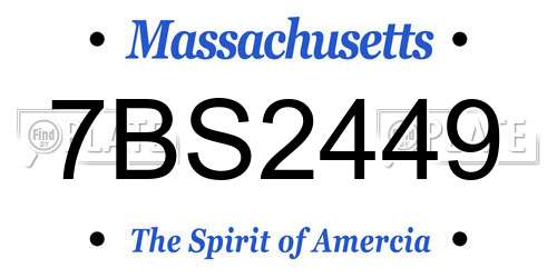 7BS2449 Massachusetts License Plate