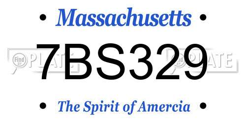 7BS329 Massachusetts License Plate