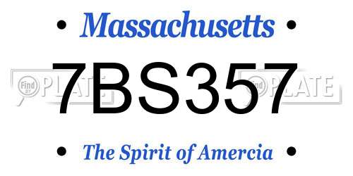 7BS357 Massachusetts License Plate