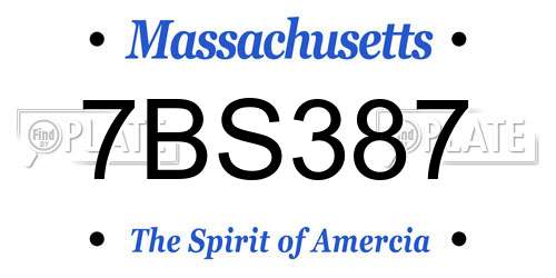 7BS387 Massachusetts License Plate