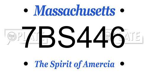 7BS446 Massachusetts License Plate