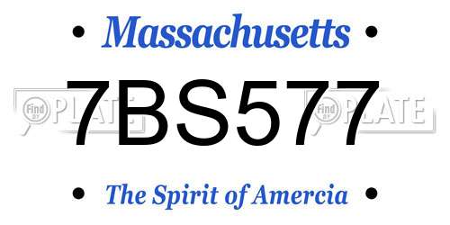 7BS577 Massachusetts License Plate