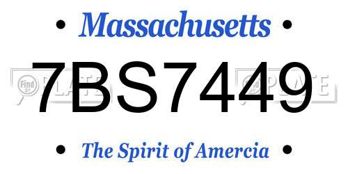 7BS7449 Massachusetts License Plate