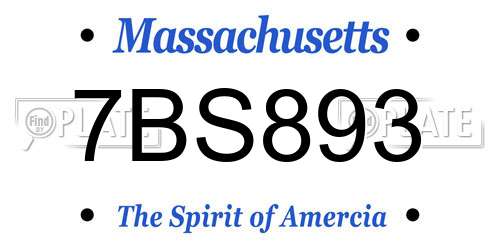 7BS893 Massachusetts License Plate