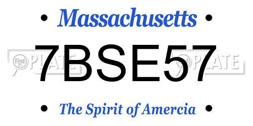 7BSE57 Massachusetts License Plate