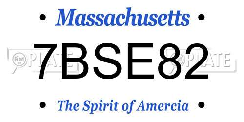 7BSE82 Massachusetts License Plate