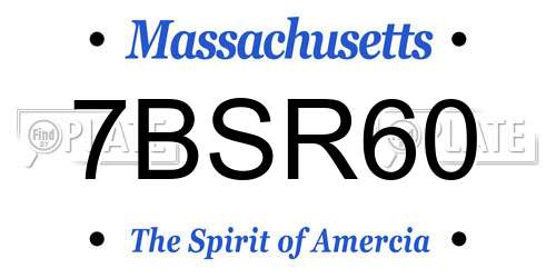 7BSR60 Massachusetts License Plate