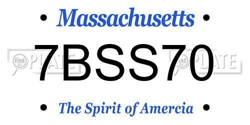 7BSS70 Massachusetts License Plate