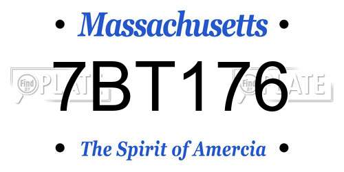 7BT176 Massachusetts License Plate