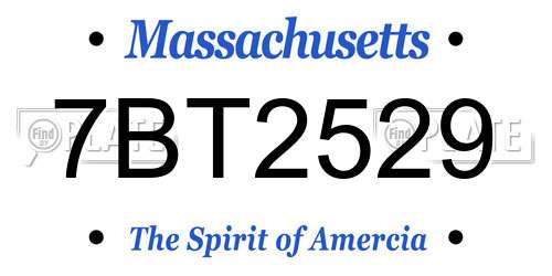 7BT2529 Massachusetts License Plate