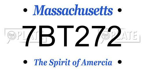 7BT272 Massachusetts License Plate