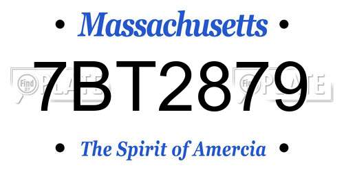 7BT2879 Massachusetts License Plate