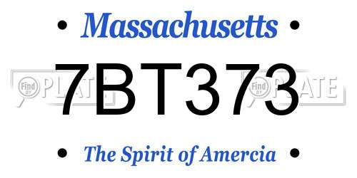 7BT373 Massachusetts License Plate