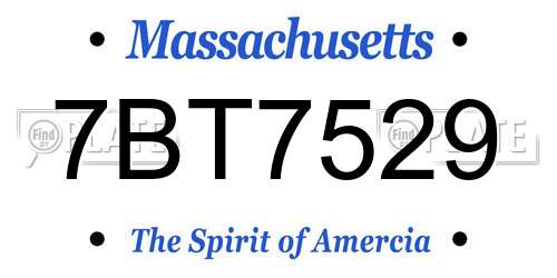 7BT7529 Massachusetts License Plate