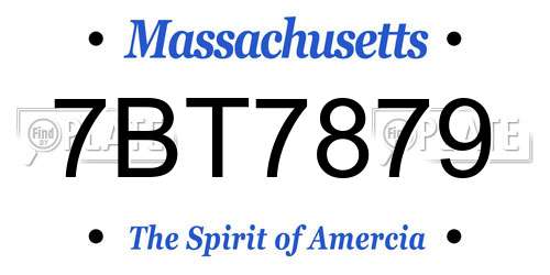 7BT7879 Massachusetts License Plate
