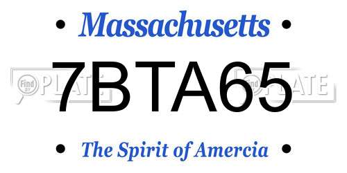 7BTA65 Massachusetts License Plate