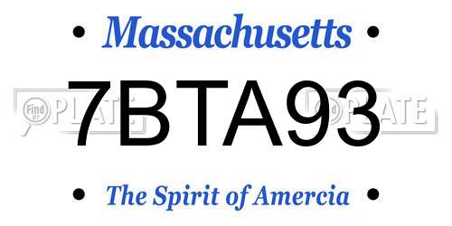 7BTA93 Massachusetts License Plate