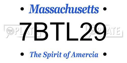 7BTL29 Massachusetts License Plate