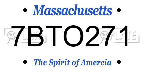 7BTO271 Massachusetts License Plate