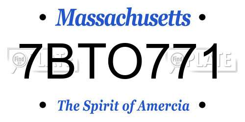 7BTO771 Massachusetts License Plate