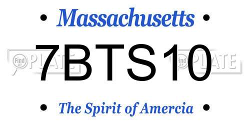 7BTS10 Massachusetts License Plate