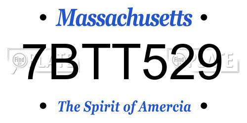 7BTT529 Massachusetts License Plate