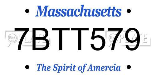 7BTT579 Massachusetts License Plate