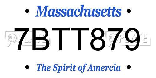 7BTT879 Massachusetts License Plate