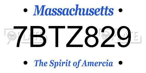 7BTZ829 Massachusetts License Plate