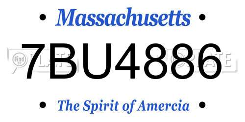 7BU4886 Massachusetts License Plate