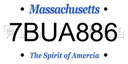 7BUA886 Massachusetts License Plate