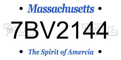 7BV2144 Massachusetts License Plate